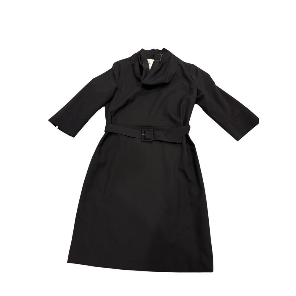 Banana Republic Black Wool Blend Belted Dress Size 8